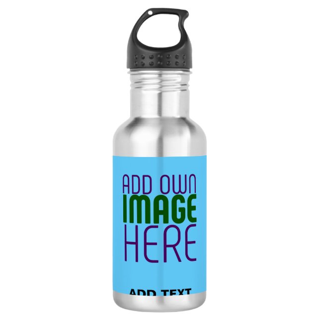 MODERNES EDITABLE SWAG SKY BLAUE BILD TEMPLATE EDELSTAHLFLASCHE (Vorderseite)