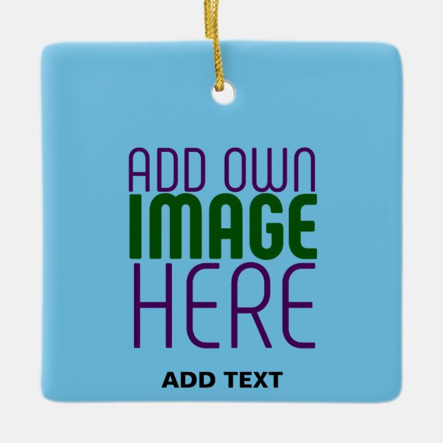 MODERNES EDITABLE SWAG SKY BLAUE BILD TEMPLATE KERAMIKORNAMENT (Vorderseite)