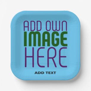 MODERNES EDITABLE SWAG SKY BLAUE BILD TEMPLATE PAPPTELLER