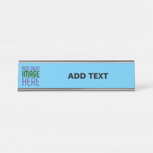 MODERNES EDITABLE SWAG SKY BLAUE BILD TEMPLATE SCHREIBTISCHNAMENSPLAKETTE