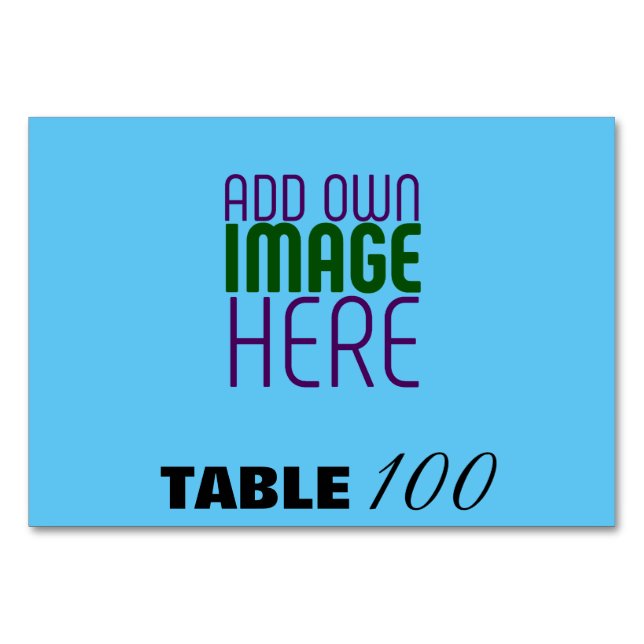 MODERNES EDITABLE SWAG SKY BLAUE BILD TEMPLATE TISCHNUMMER (Vorderseite)