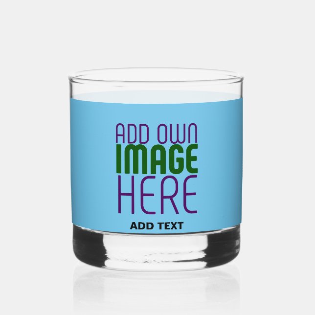 MODERNES EDITABLE SWAG SKY BLAUE BILD TEMPLATE WHISKYGLAS (Vorderseite)