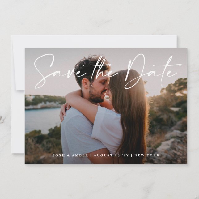 Modernes Editierbares Foto QR | Save the Date Kart Einladung (Vorderseite)