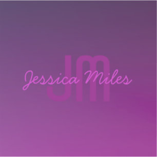 Modernes Editierbares Mit Monogramm Text & Lila Om Aufkleber