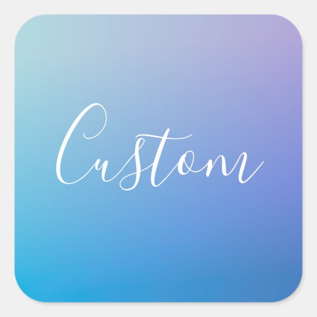 Modernes Editierbares Skriptschreiben | Farbenfroh Quadratischer Aufkleber (Vorderseite)