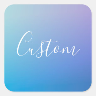 Modernes Editierbares Skriptschreiben Farbenfroh Quadratischer Aufkleber