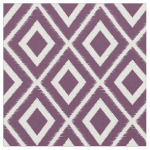 Modernes Eggplant Lila Ikat-Muster Stoff