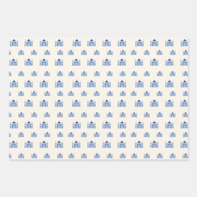 Modernes Eid Mubarak Geschenkpapier Set (Vorderseite)