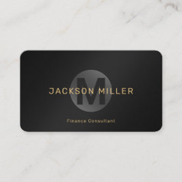 Modernes Einfach-Schwarz-Gold-Monogramm Beruflich Visitenkarte