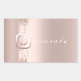 Modernes, einfach zu machendes Social Instagra Log Rechteckiger Aufkleber