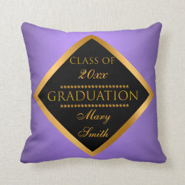 Modernes Einfaches Anpassen von Gold Lila Kissen