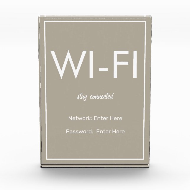 Modernes, einfaches Beige Wi-Fi-Gästehaus Fotoblock (Vorderseite)