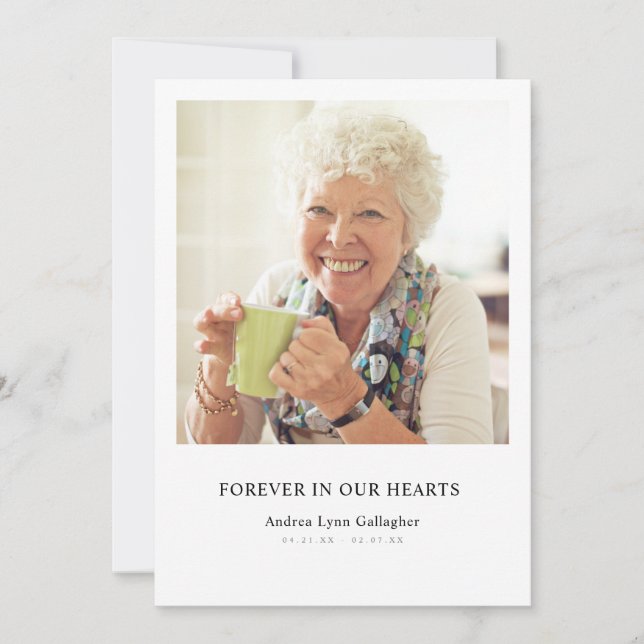 Modernes einfaches Beileids-Begräbnis danken Ihnen Einladung (Vorderseite)