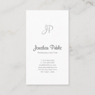 Modernes einfaches berufliches elegantes weißes visitenkarte