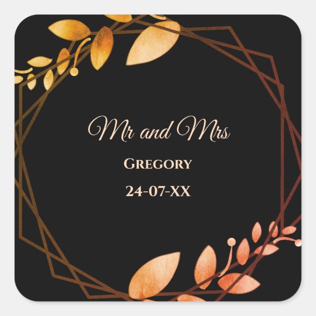Modernes, einfaches, botanisches, elegantes Herbst Quadratischer Aufkleber (Vorderseite)