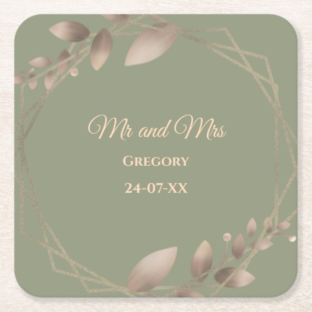 Modernes, einfaches botanisches, elegantes Salbei- Rechteckiger Pappuntersetzer (Vorderseite)