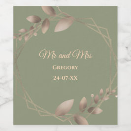 Modernes, einfaches botanisches, elegantes Salbei- Weinetikett