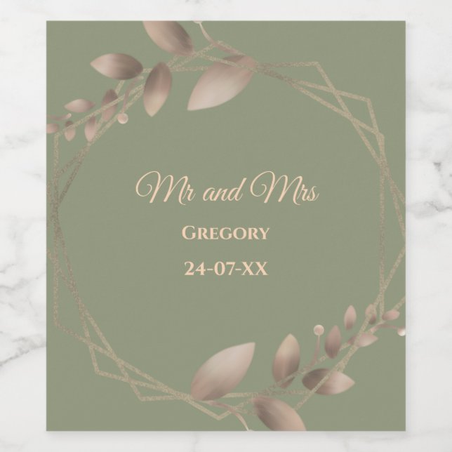 Modernes, einfaches botanisches, elegantes Salbei- Weinetikett (Einzelnes Label)