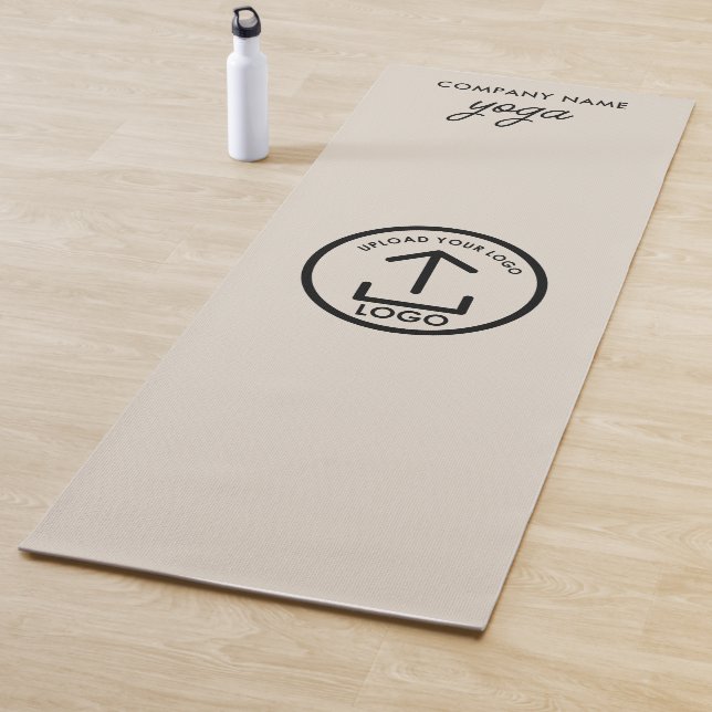 Modernes einfaches Business-Logo Beige Gym Yogamatte (Beispiel)