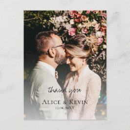 Modernes einfaches Calligraphy Foto Wedding Vielen Postkarte