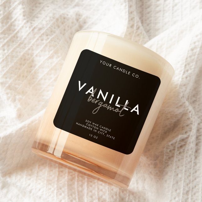 Modernes, einfaches Candle Label Quadratischer Aufkleber (Von Creator hochgeladen)