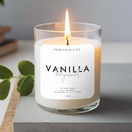 Modernes, einfaches Candle Label Quadratischer Aufkleber