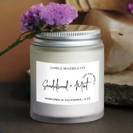 Modernes, einfaches Candle-Packet-Script-Logo Rechteckiger Aufkleber