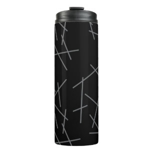 Modernes, einfaches, chaotisches grafisches Zeilen Thermosbecher