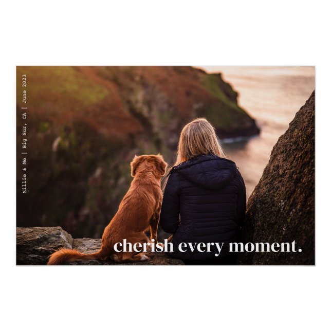 Modernes, einfaches Cherish-Memory - individuelles Poster (Vorderseite)