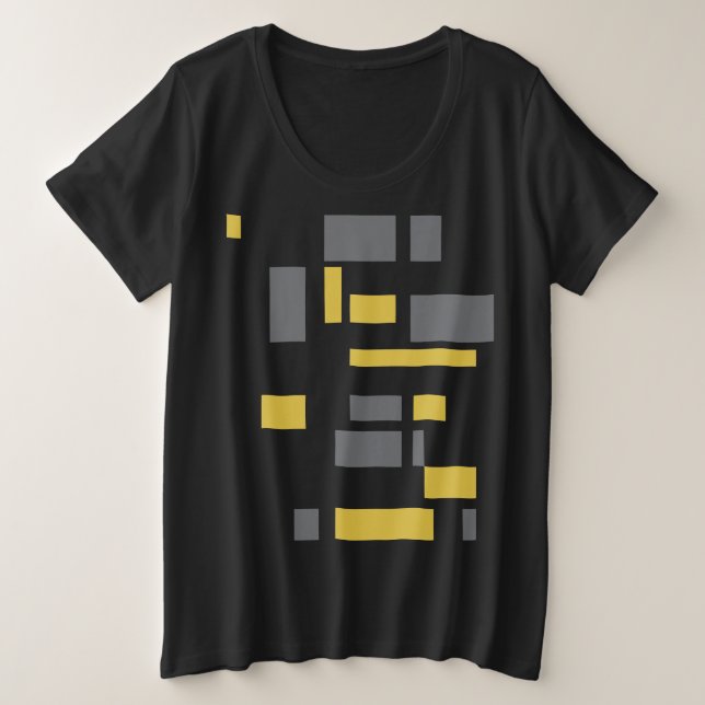 Modernes, einfaches, cooles geometrisch-gelbes Gra Große Größe T-Shirt (Design vorne)