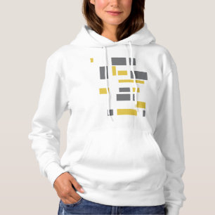 Modernes, einfaches, cooles geometrisch-gelbes Gra Hoodie
