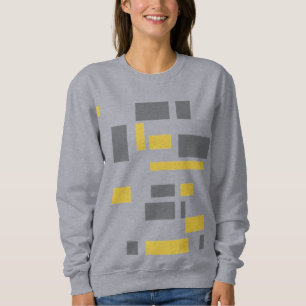 Modernes, einfaches, cooles geometrisch-gelbes Gra Sweatshirt