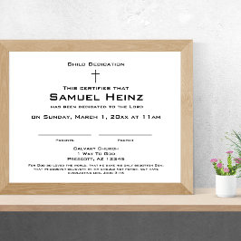 Modernes einfaches Cross2-Baby-Dedication-Zertifik Briefbogen