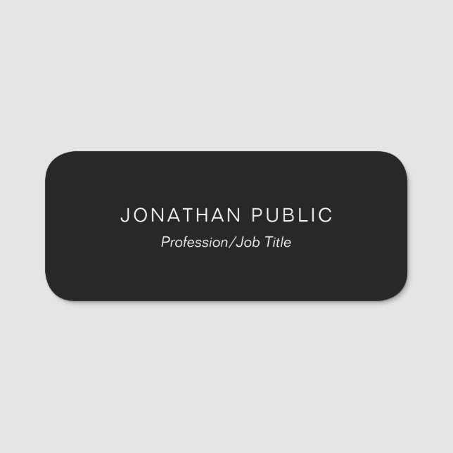 Modernes, einfaches Design Moderne Elegantes Schwa Namensschild (Vorderseite)