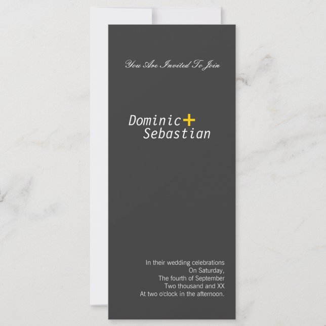 Modernes, einfaches Elegance Gay Einladung (Vorderseite)