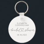 Modernes, einfaches Elegantes Brautparty Schlüsselanhänger<br><div class="desc">Dieses einfache und moderne Design besteht aus Sans Serif und spielerischer kursiver Typografie mit doodle Herzen. Ideal für Hochzeitsbrunnen-Gastgeschenke.</div>