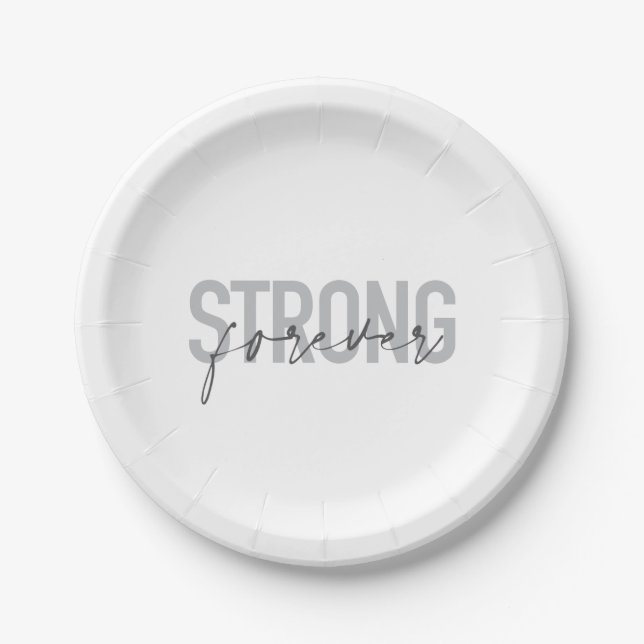 Modernes, einfaches, elegantes Design Strong Forev Pappteller (Vorderseite)