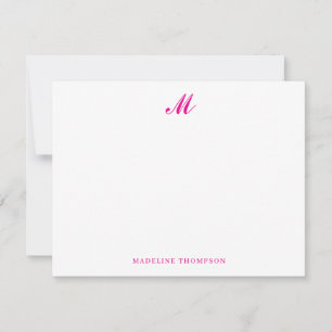 Modernes, einfaches, elegantes Script Magenta Pink Mitteilungskarte
