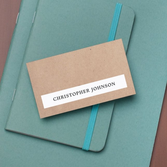 Modernes, einfaches, elegantes WhiteStripe Kraft P Visitenkarte (Von Creator hochgeladen)