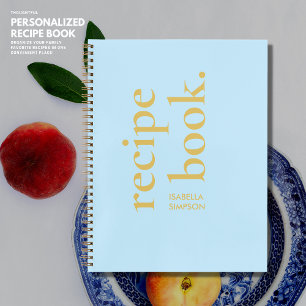 Modernes einfaches, feines Blau- und Goldmonogramm Notizbuch