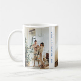 Modernes, einfaches Foto der Familie Neujahr Blau Kaffeetasse
