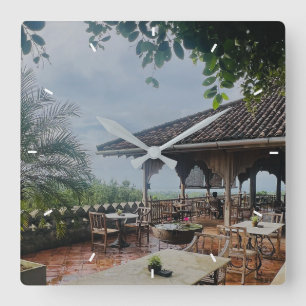 Modernes, einfaches Foto Minze Simple Lovely Gift Quadratische Wanduhr