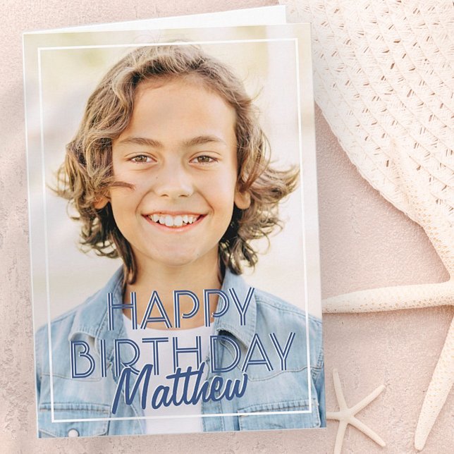 Modernes, einfaches Foto mit individuellem Rahmen  Karte (Von Creator hochgeladen)