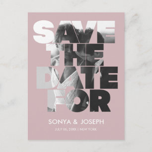 Modernes, einfaches Foto Save the Date Einladung Postkarte