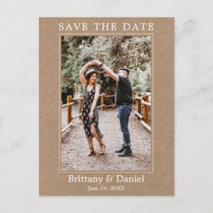 Modernes einfaches Foto Save the Date Kraft Postkarte