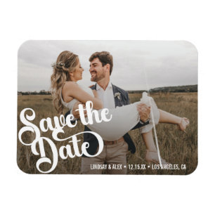 Modernes einfaches Foto Save the Date Magnet