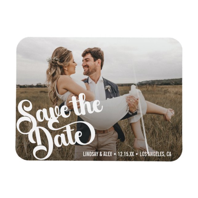 Modernes einfaches Foto Save the Date Magnet (Horizontal)