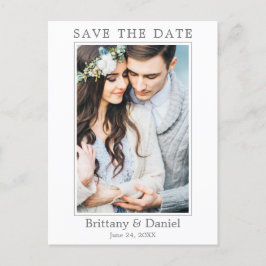 Modernes einfaches Foto Save the Date Postkarte