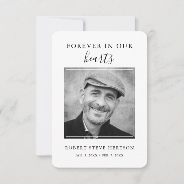 Modernes Einfaches Foto Unterkunft Beileid Beerdig Dankeskarte (Vorderseite)