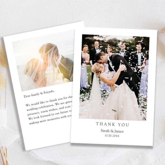 Modernes einfaches Foto Vielen Dank für Ihre Hochz Dankeskarte (Von Creator hochgeladen)